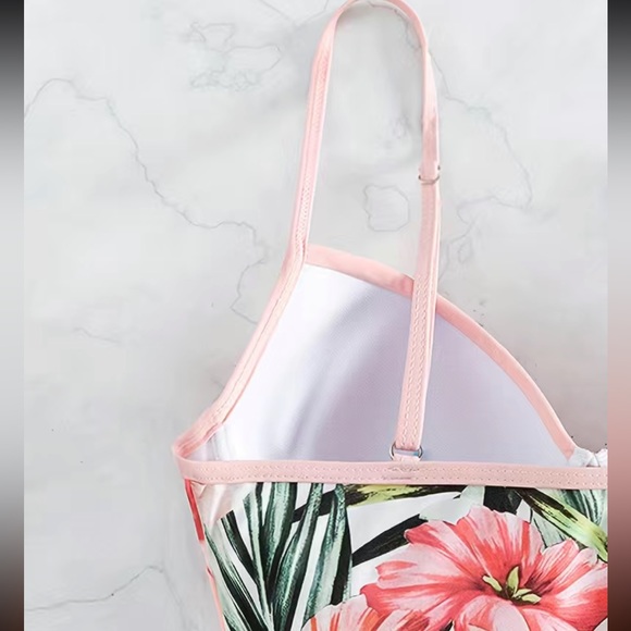 Boho tropical floral print one piece swimsuit - Picture 5 of 16